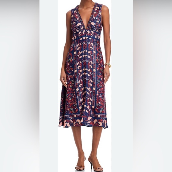 FARM Rio Dresses & Skirts - New FARM Rio Boho Navy, Red and Pink Floral Dress